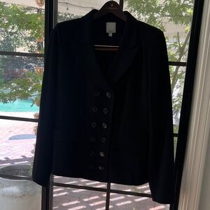 Halogen Classic Black Double-Breasted Blazer